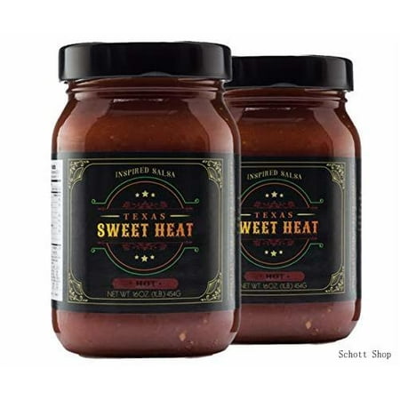 Gourmet Salsa | 2-pack of Hot-16 Oz. Jars | Gluten Free  Fresh  All-natural Ingredients | Made with Sweet and Hot Peppers and Superior Spices