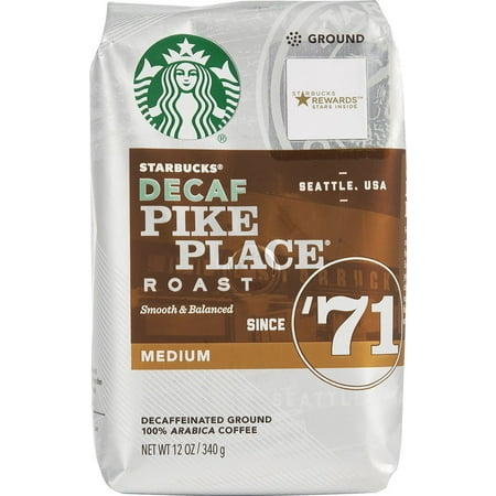Starbucks Ground Coffee Decaf Medium Roast Pike Place Roast -- 12 Oz