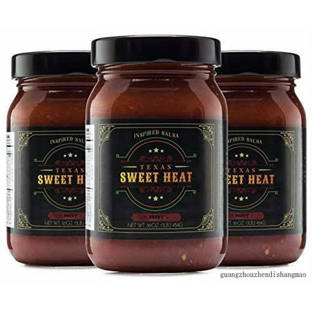 Gourmet Salsa | 3-pack of Hot-16 Oz. Jars | Gluten Free  Fresh  All-natural Ingredients | Made with Sweet and Hot Peppers and Superior Spices