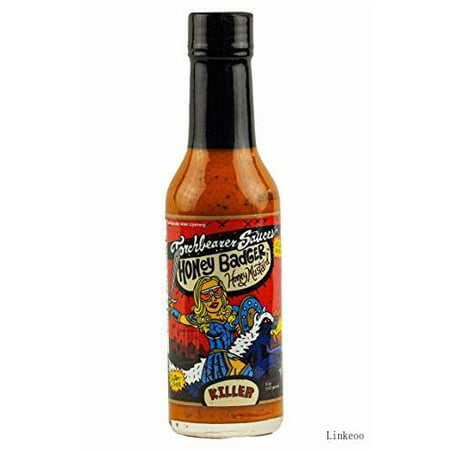 Honey Badger Hot Sauce  5 Fl Oz  Heat Level: 9 - Killer - All Natural  Vegan  Extract-free  Made in Usa and Featured on Hot Ones