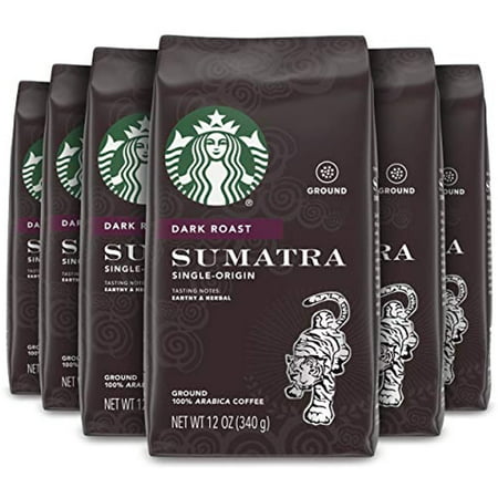 Starbucks Sumatra Dark Roast Ground Coffee  12 Ounce (Pack of 6)