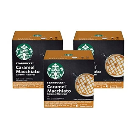 Starbucks Coffee by Nescafe Dolce Gusto  Starbucks Caramel Macchiato  Coffee Pods  12 Capsules  Pack of 3 Packaging May Vary
