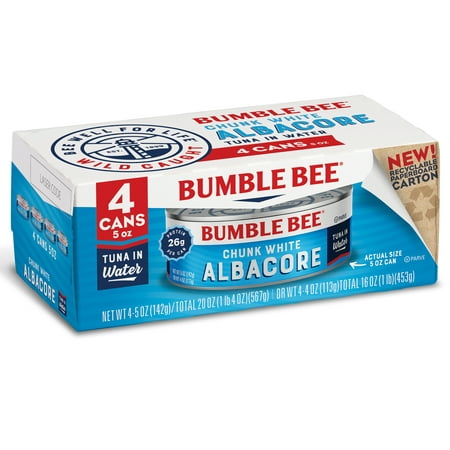 (Pack of 4) Bumble Bee Chunk White Albacore Tuna in Water  5 Oz Cans