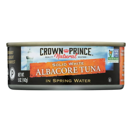 Crown Prince Albacore Tuna in Spring Water - Solid White - Case of 12 - 5 Oz.