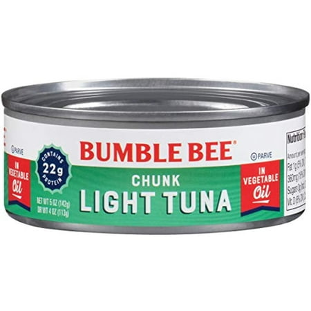 Bumble Bee Chunk Light Tuna in Oil  5 Oz Cans (Pack of 24) - Wild Caught Tuna - 22G Protein per Serving - Non-Gmo Project Verified  Gluten Free  Koshe