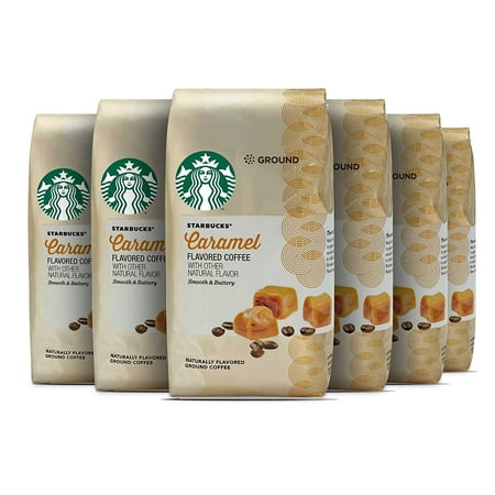 Starbucks Caramel Flavored Medium Roast Ground Coffee  11 Ounce (Pack of 6)