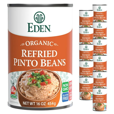 Eden Organic Refried Pinto Beans  16-Ounce Cans (Pack of 12)