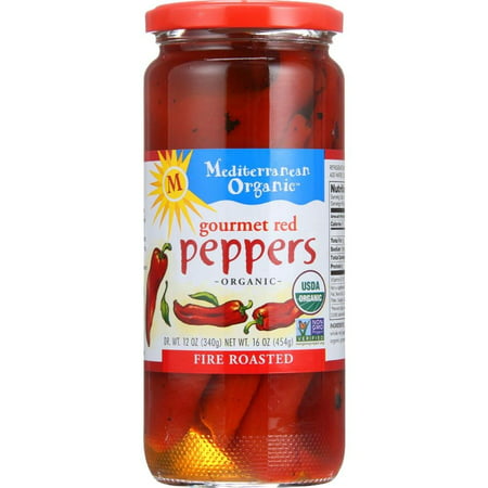 Mediterranean Organic Fire Roasted Gourmet Red Pepper  16 Ounce - 12 per Case.12