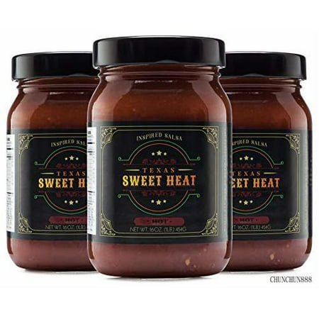 Gourmet Salsa | 3-pack of Hot-16 Oz. Jars | Gluten Free  Fresh  All-natural Ingredients | Made with Sweet and Hot Peppers and Superior Spices
