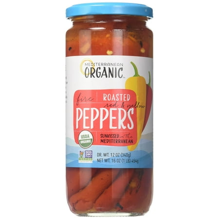 Mediterranean Organics Organic Red & Yellow Roasted Peppers  16 Oz
