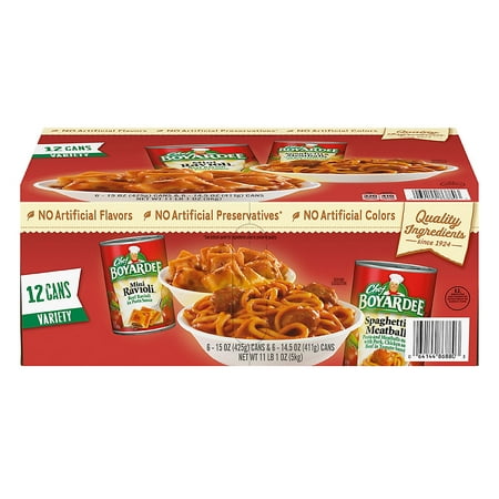 Chef Boyardee Mini Ravioli and Spaghetti & Meatballs Variety Pack  12 Pk.