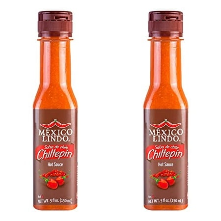 Mexico Lindo Chiltepin Hot Sauce | 14 200 Scoville Level | Traditional Spicy Flavor | 5 Fl Oz Bottles (Pack of 2)
