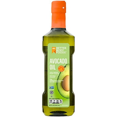BetterBody Foods Refined Avocado Oil  Non-GMO Cooking Oil  Kosher  Keto and Paleo Diet Friendly  for High-Heat Cooking  Frying  Baking  100% Pure Avoc