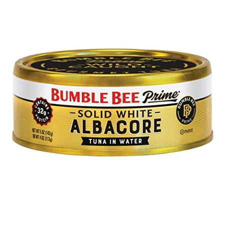 Bumble Bee Prime Solid White Albacore Tuna in Water  5 Oz Cans (Pack of 12) - Premium Wild Caught Tuna - 31g Protein per Serving - Non-GMO Project Ver