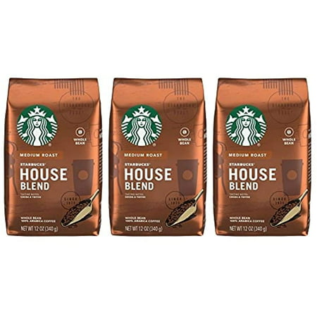 Starbucks House Blend Coffee  Whole Bean  12-Ounce Bags (Pack of 3)