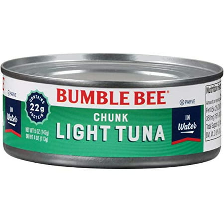 Bumble Bee Chunk Light Tuna in Water  Wild Caught  High Protein Food  Gluten Free  Keto  Canned Food  5 Ounce Cans  24 Count
