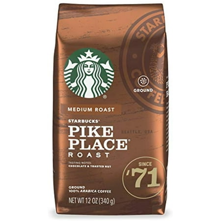 Starbucks Medium Roast Ground Coffee — Pike Place Roast — 100% Arabica — 1 Bag (12 Oz.)
