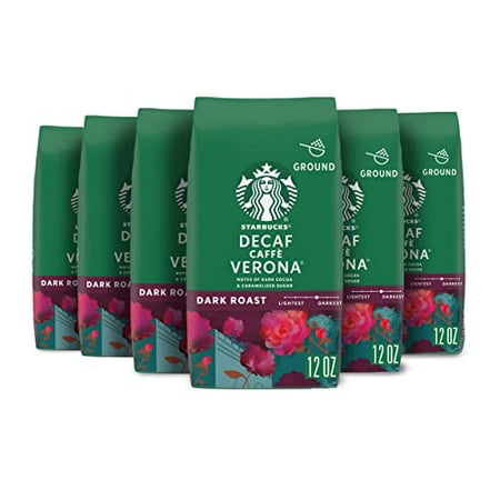 Starbucks Decaf Caffe Verona Dark Roast Ground Coffee  12 Ounce (Pack of 6)
