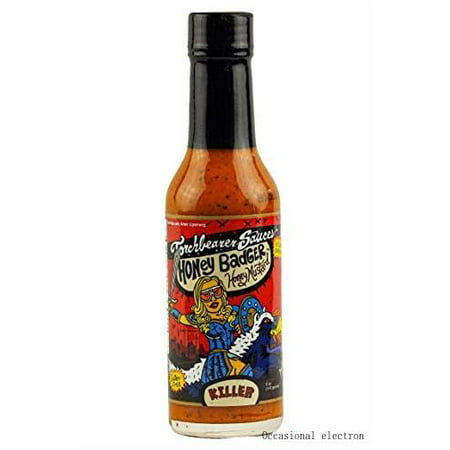 Honey Badger Hot Sauce  5 Fl Oz  Heat Level: 9 - Killer - All Natural  Vegan  Extract-free  Made in Usa and Featured on Hot Ones