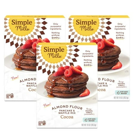 Simple Mills Cocoa Pancake and Waffle Mix  Just Add Water  Gluten Free  Paleo Friendly  Breakfast  10 Oz (3 Pack)