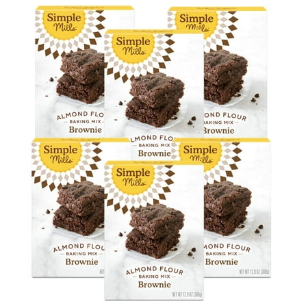 Simple Mills Chocolate Brownie Baking Mix  Made of Almond Flour  Gluten Free  12.9 Ounces (Pack of 6)