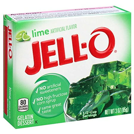 Jell-O Lime Gelatin Mix 3 Ounce Box (Pack of 6)
