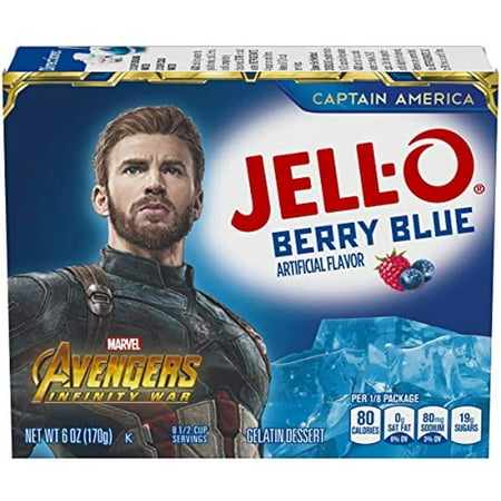 Jell-O Berry Blue Gelatin Mix (6 Oz Boxes  Pack of 6)