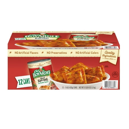 Chef Boyardee Beef Ravioli  New Food 12 Pk.- Packaged Meals
