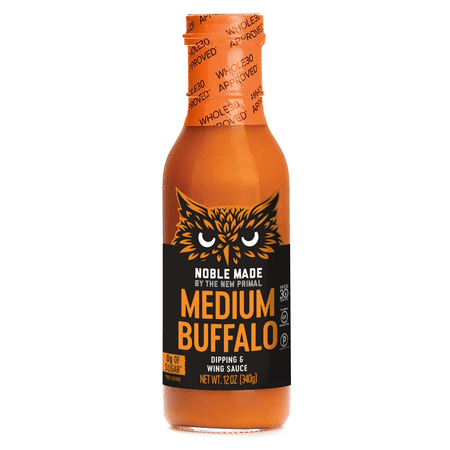 The New Primal Medium Buffalo Dipping & Wing Sauce  12 Fl Oz [Pack of 6]