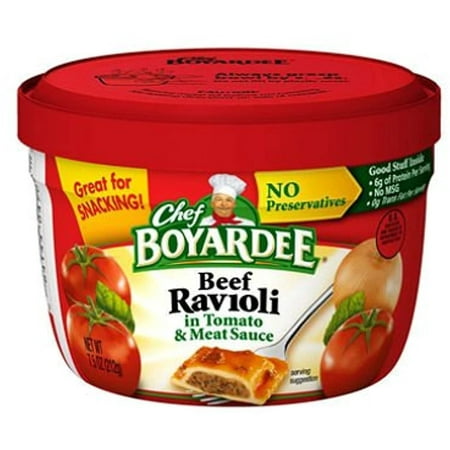 Chef Boyardee Microwavable Beef Ravioli in Tomato & Meat Sauce-7.5 Oz Bowls (Pack of 4)