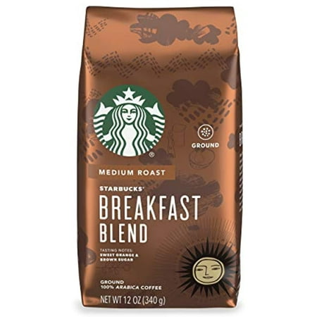 Starbucks Medium Roast Ground Coffee — Breakfast Blend — 100% Arabica — 1 Bag (12 Oz.)