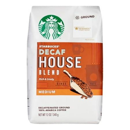 Starbucks Decaf House Blend Medium Roast Ground Coffee (Pack of 12)