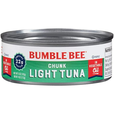 Bumble Bee Chunk Light Tuna in Oil  5 Oz Cans (Pack of 24) - Wild Caught Tuna - 22g Protein per Serving - Non-GMO Project Verified  Gluten Free  Koshe