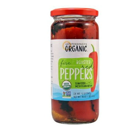Mediterranean Organic Red Peppers Fire Roasted 16 Oz Pack of 2