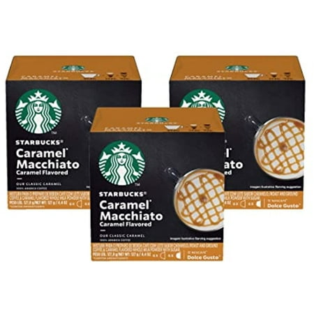 Starbucks Coffee by Nescafe Dolce Gusto  Starbucks Caramel Macchiato  Coffee Pods  12 Capsules  Pack of 3 (Packaging May Vary)
