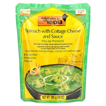 Kitchens of India  Palak Paneer  Spinach with Cottage Cheese and Sauce  Mild  10 Oz (285 G) Pack of 2