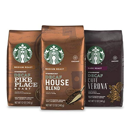 Starbucks Variety Decaf Ground Coffee - Variety Pack - 3 Bags (12 Oz. Each)