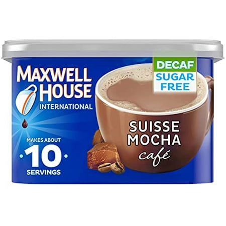 Maxwell House International Suisse Mocha Decaf Sugar Free Cafe Beverage Mix  4 Oz Canister