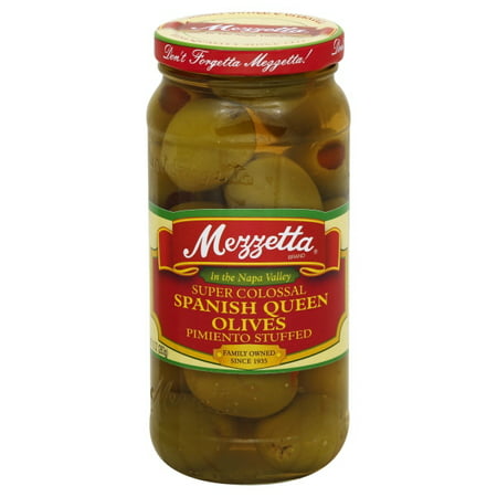 (6 Pack)Mezzetta Super Colossal Pimiento Stuffed Spanish Queen Olives  10 Oz.