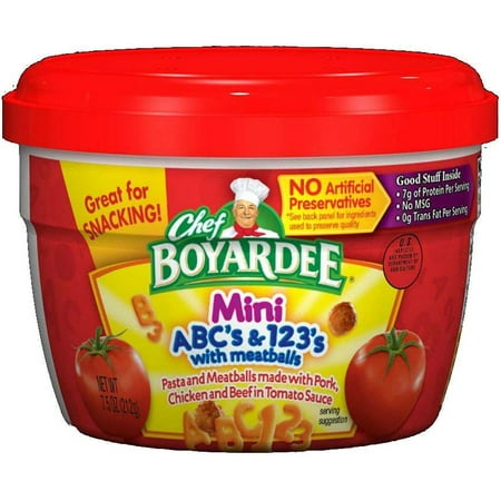 (Price/Case)Chef Boyardee 6414404718 Chef Boyardee Mini-Bites Abc S & 123 S Pasta with Meatballs 7.5 Oz. (Pack of 12)