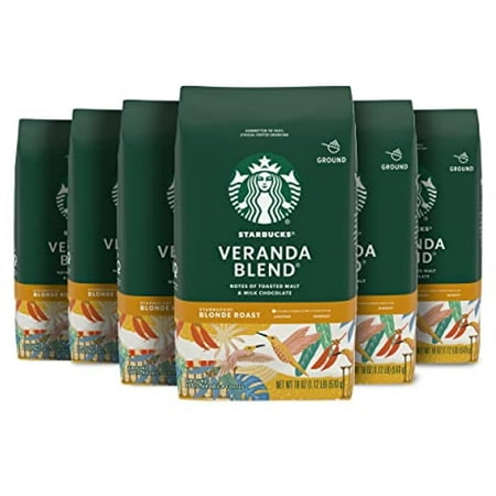 Starbucks Veranda Blend Light Blonde Roast Ground Coffee  18 Ounce (Pack of 6)