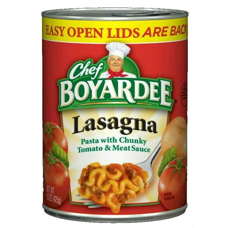(24 Pack) Chef Boyardee Lasagna in Tomato Sauce Seasoned with Meat  Ready-to-Eat Meal  15 Oz. Can