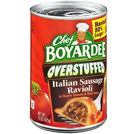 Chef Boyardee  Big Overstuffed Italian Sausage Ravioli  15Oz Can (Pack of 6)