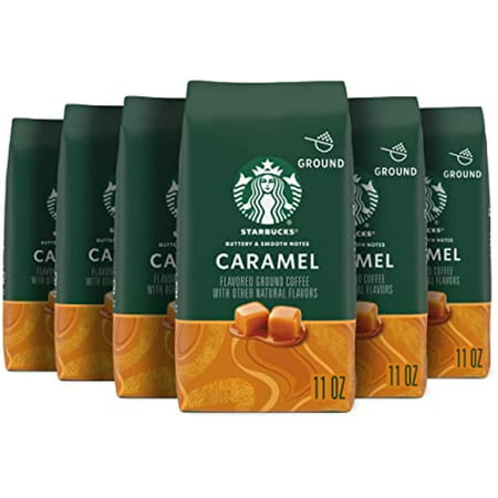Starbucks Caramel Flavored Medium Roast Ground Coffee  11 Ounce (Pack of 6)