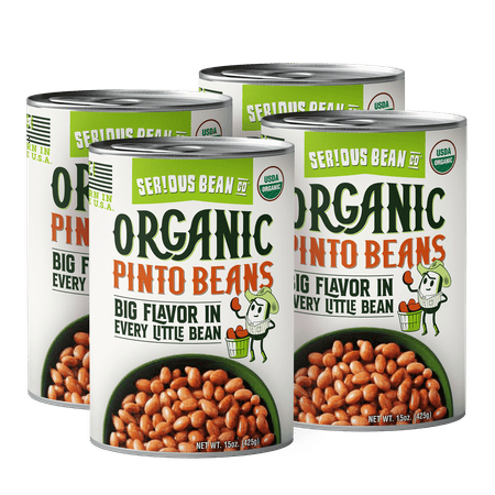 (4 Cans) Serious Bean Co Organic Pinto Beans  Gluten-Free  15 Oz