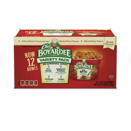 Chef Boyardee Microwavable 7.5 Oz Variety Pack 12 Ct