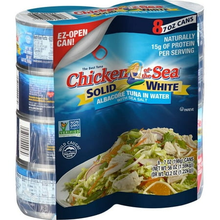 Chicken of the Sea Solid White Albacore Tuna in Water with Sea Salt- 8 Cans of 7oz