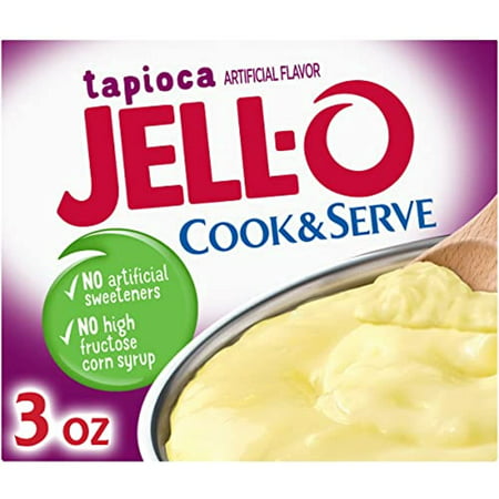 Jell-O Cook & Serve Tapioca Fat Free Pudding & Pie Filling Mix (24 Ct Pack  3 Oz Boxes)