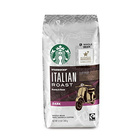 Starbucks Italian Roast Dark Roast Whole Bean Coffee  12-Ounce Bag