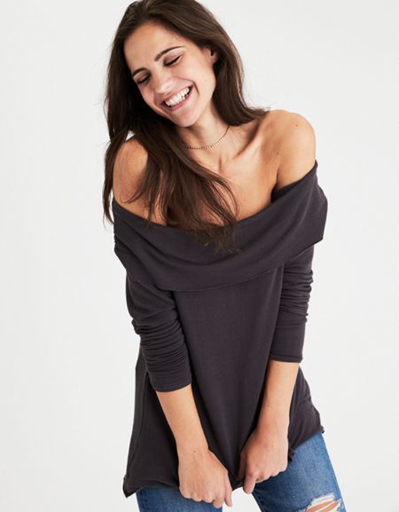 Ae Soft & Sexy Off-the-shoulder Foldover Top